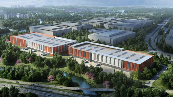 “必发绿”牵手“华为中国红”！必发智能高机装备集群助力华为团泊洼项目