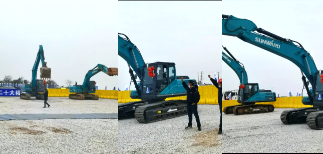 湘江航道虞公港项目开建，，，，，“必发绿”挖掘机强势助阵