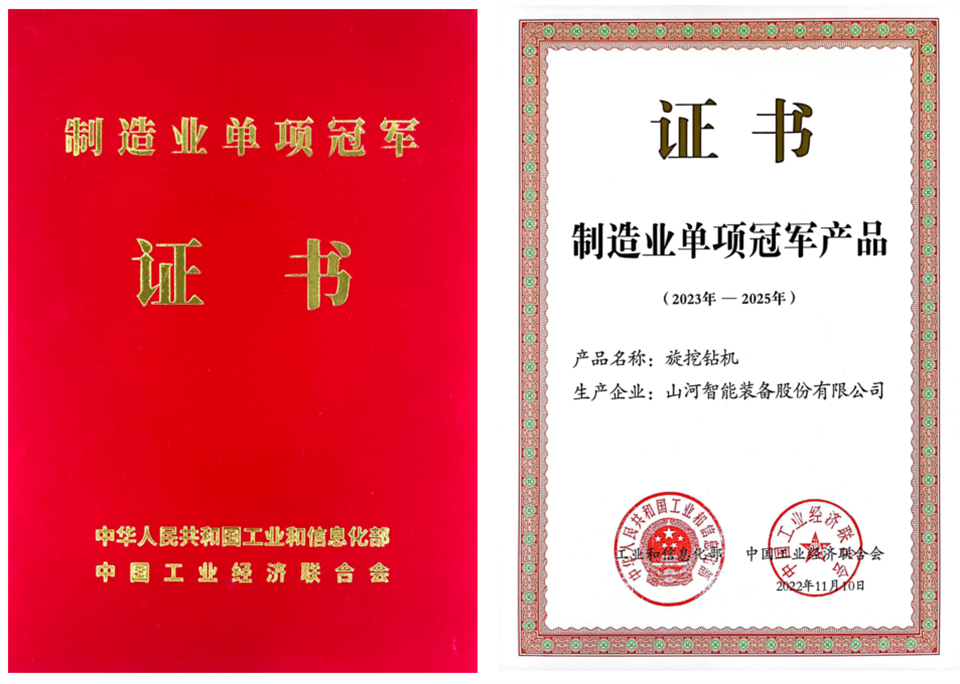 两项单冠，，，，，，，行业唯一！必发智能两款桩工产品同获制造业单项冠军